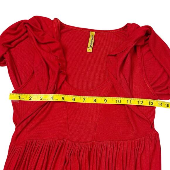 Rachel Pally Maxi Dress Womens Size S Red Stretch Ribbed Knit Designer Flowy - Picture 9 of 11